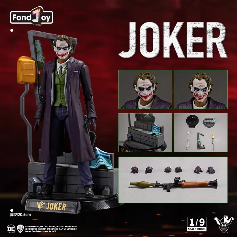 Genuino DC Batman Joker 1/9 escala figura de movimiento conjunto modelo de acción juguetes regalo de vacaciones adorno de escritorio en Stock