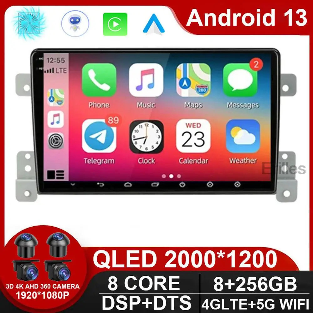 Android 13 Carplay Car Radio for Suzuki Grand Vitara 3 2005 - 2015 Multimedia Player 2 Din Navigation GPS IPS Stereo DVD