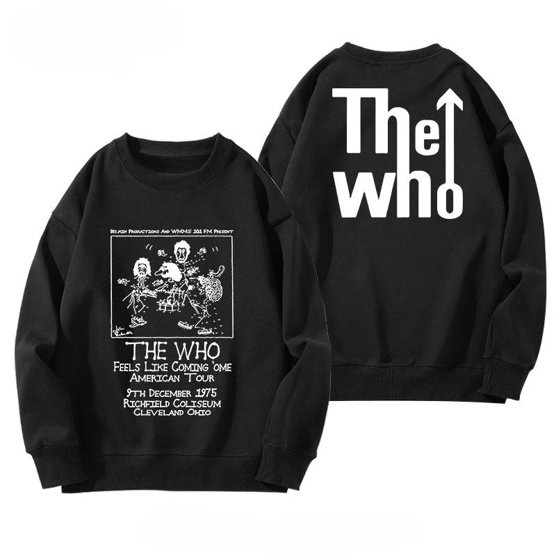 

Новые толстовки с круглым вырезом THE WHO Band для мужчин и женщин, с принтом в стиле рок-музыки, повседневные свободные топы, тренд сезона