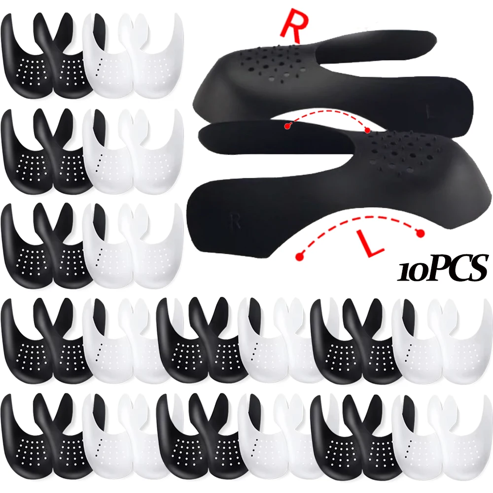 10PCS Crease Protector Shoe Head Stretcher White Black Breathable Anti Crease Wrinkled Fold Shoe Support Stretchers Protection image 6