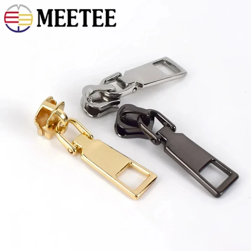 10/20pcs Meetee 5# Zipper Slider for Metal/Nylon/Resin Zippers DIY Bag Wallet Zip Head Puller Kit Garment Sewing Accessories