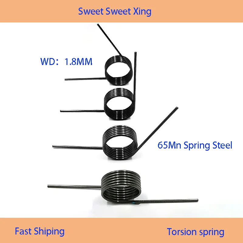 

Spiral Torsion Spring Steel Wire Diameter 1.8mm V-shaped Torsion Spring Angle 60 90 120 180 Degrees 5PCS