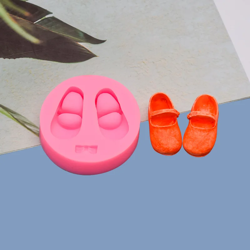 

3D Cute Baby Shoes Bow Silicone Cake Molds Gum Paste Chocolate Clay Candy Mold Fondant Cake Decorating Tools