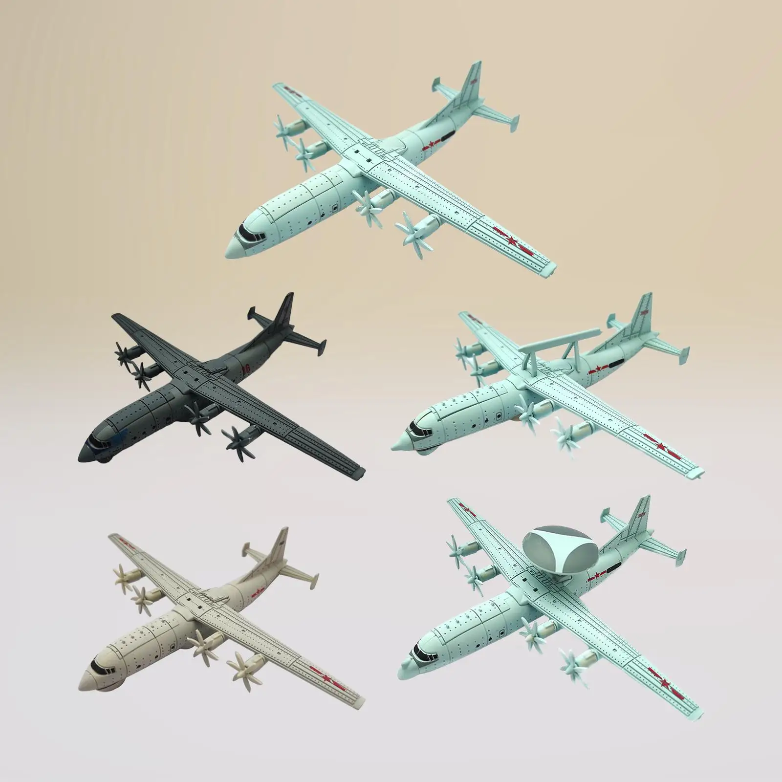 5 Pieces 1:240 Scale 4D Plane Model Miniature Building Model Kits for Table Scene Party Favors Tabletop Decor Adults Girls Boys