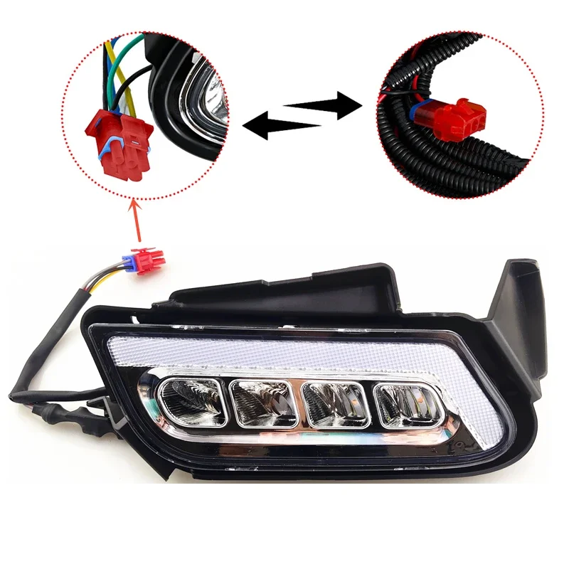 Club Car Tempo Gas and EV Golf Cart LED Headlight & Tail Light Kit for new precedent Electric Models