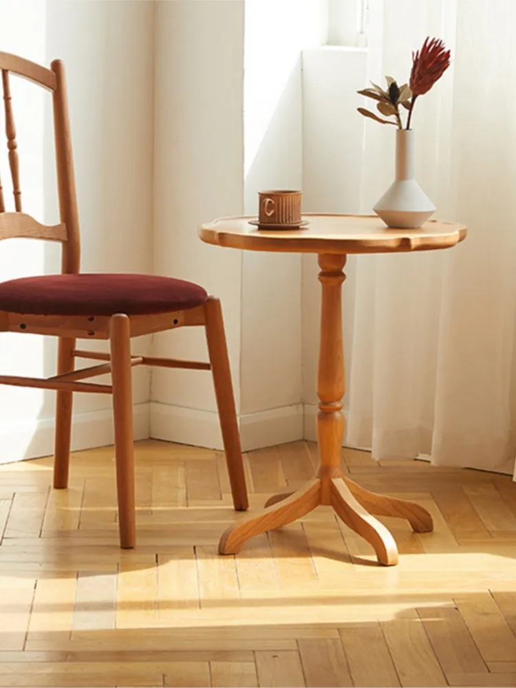 JOYLIVE Clarity Side Japanese Cherry Wood Side A Few Small Apartment Living Room Furniture Sofa Side Shelf Round Small Table New