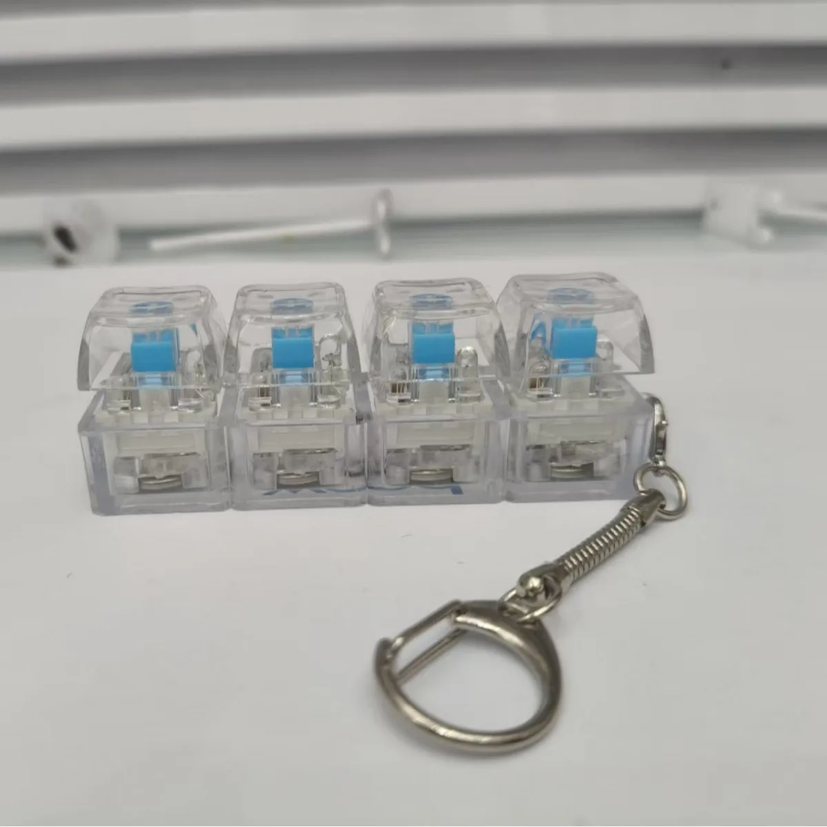 Yupsk Relaxing Transparent Keyboard Fidget Keychain Keys Button Keycap Finger Keyboard Cap Glow Toys Funny Gifts