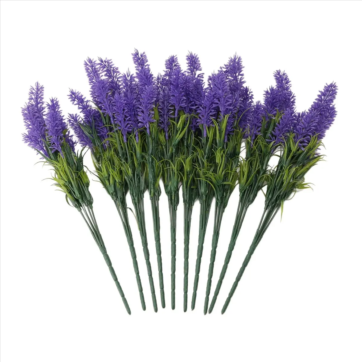 AA14 10 Bundles -Lavender Flowers, Outdoor UV Fake Flowers, No Fade Faux Plastic Flowers, C