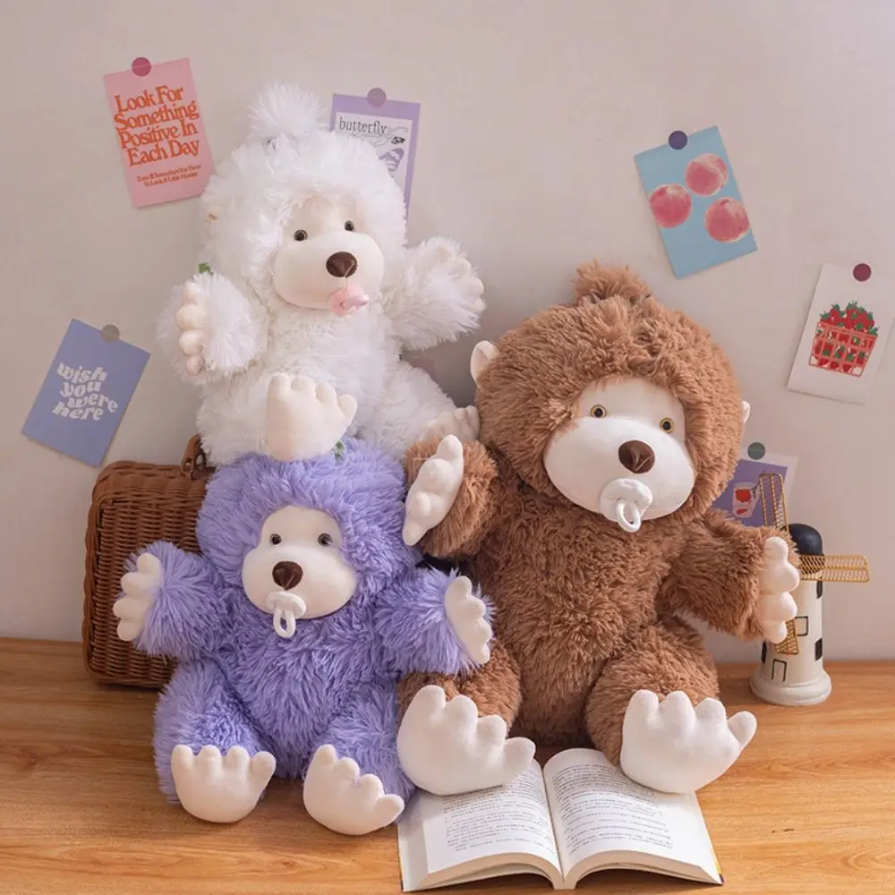 

Comfortable Fluffy Pacifier Monkey Plush Toy PP Cotton Soft Monkey Stuffed Doll Cartoon Kawaii Animal Monkey Doll Kids Gift