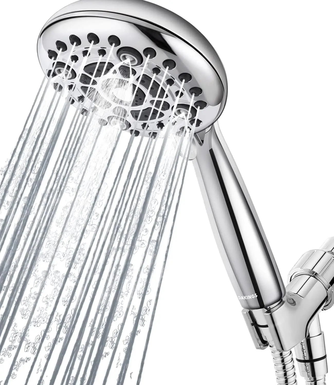 

6 Spray Modes High Pressure Handheld Showerhead with 60" Stainless Steel Hose, Easy 1-Min Install