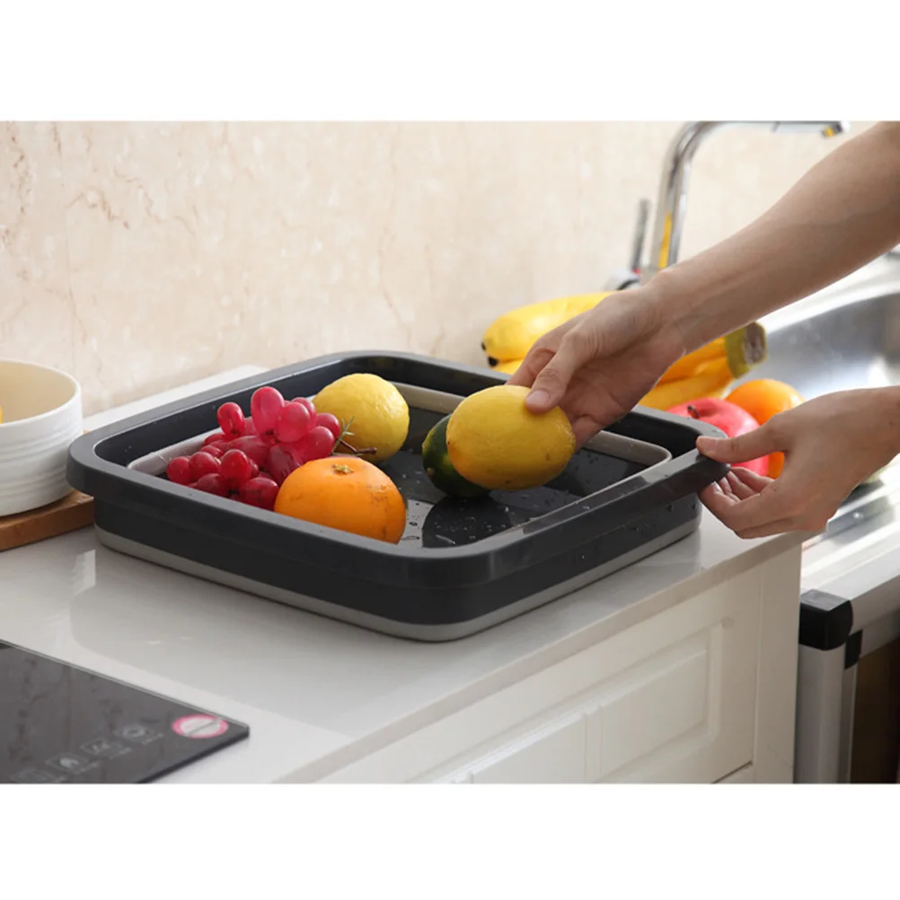 

Folding Washbasin Wearable Washbowl Retractable Outdoor Household Plastic Washtub Non Slip Camping Picnic Gardening Save Space