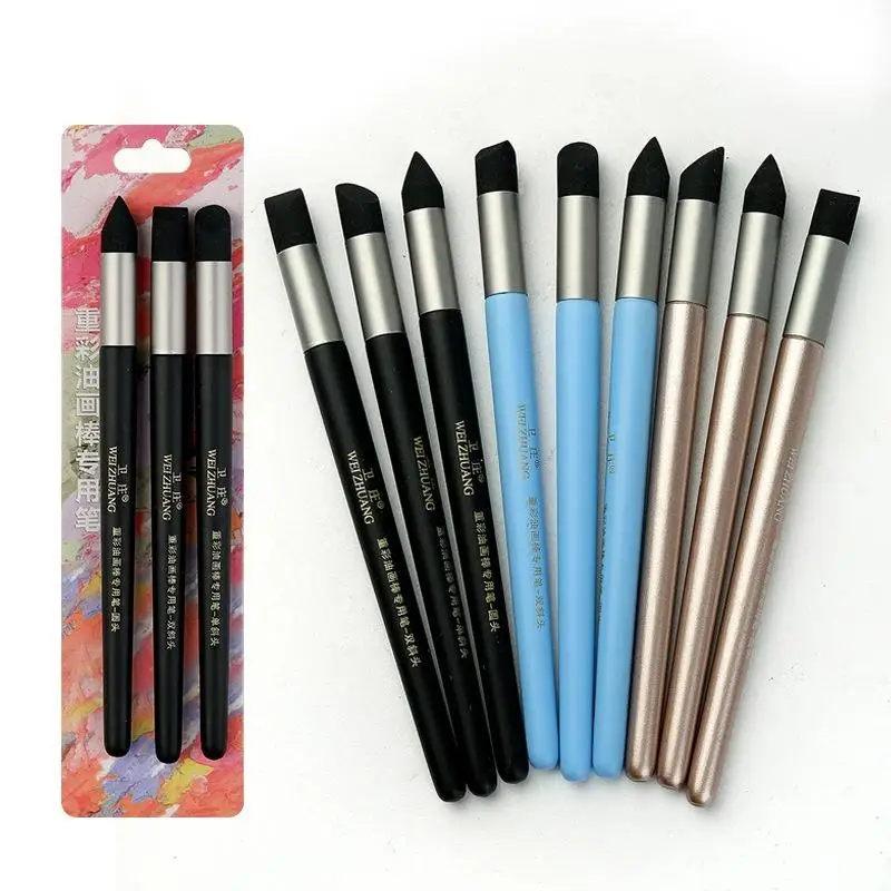 2/3Pcs  Stumps Soft Sponge Smudge Tools Multi Shape Tips for Oil Pastel Sketch Drawing Painting Artist Supplies