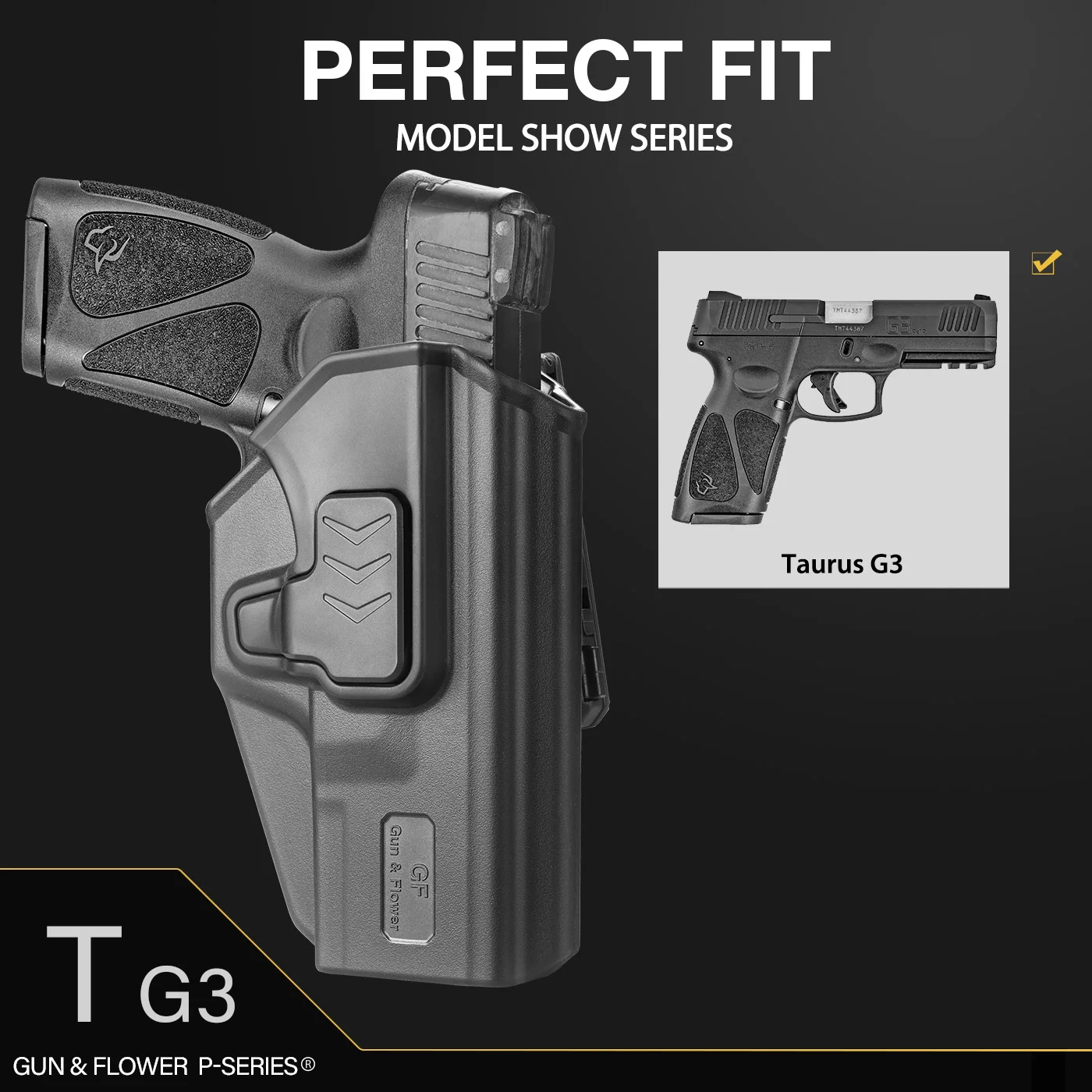 Taurus G3 Holster OWB Polymer Holster Fit for Taurus G3 Index Finger Release System/Adjustable-Cant Right Hand Bags