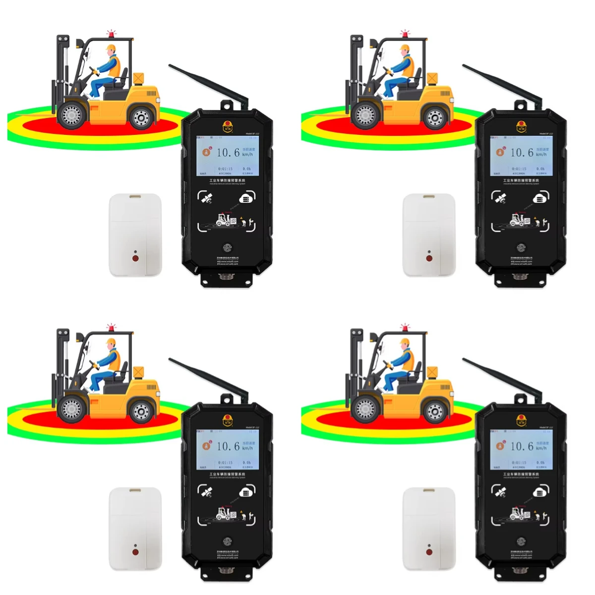 

Factory Large Vehicle Truck Forklift with Speed Control Tag Proximity Warning System Display Screen GSM Network