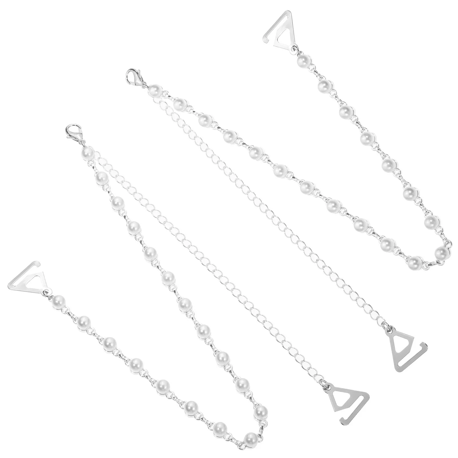 1 ペアパールブラジャーショルダーストラップファッション快適で耐久性のある滑り止めドレス夏の下着ベルトブラジャー装飾