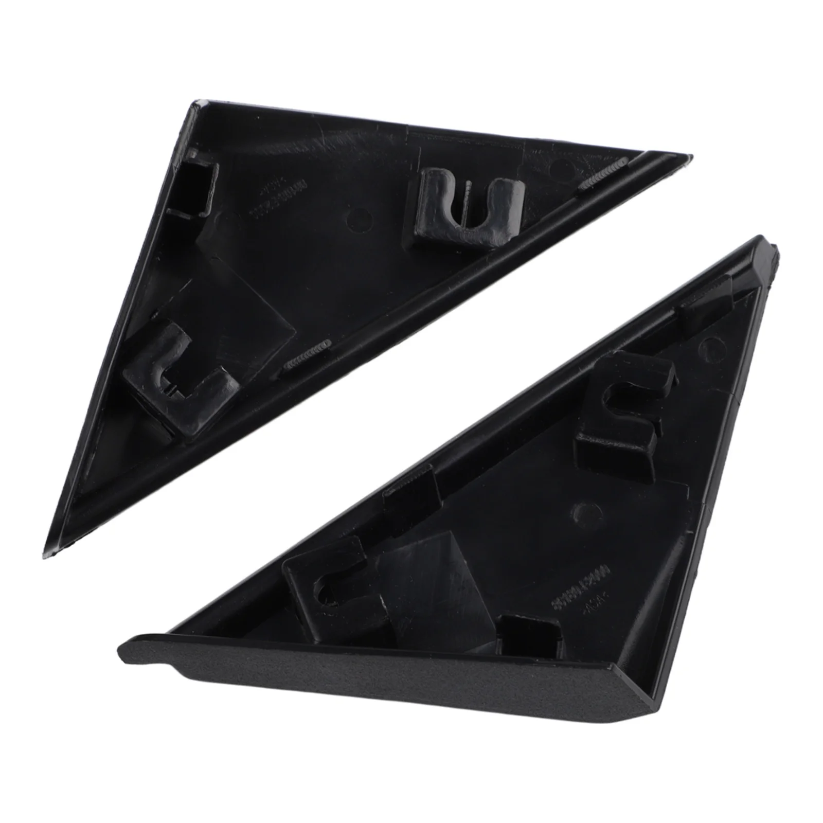 Rearview Mirror Triangle Plate Door Lock Black Fender Pillar Trim Left Right Pair Replacement Part Quick Installation