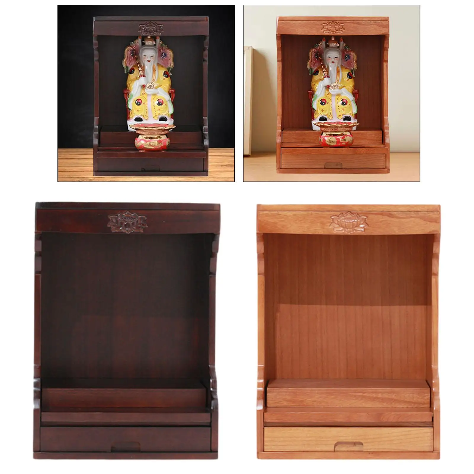 

Buddhist Niche Display Stand Feng Shui Tabletop Shrine for Household Office
