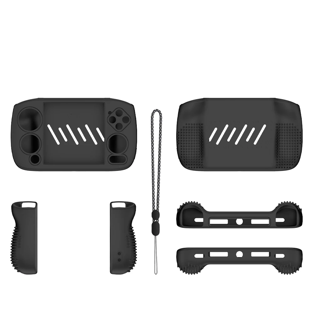 حافظة واقية من السيليكون لوحدة تحكم الألعاب ANBERNIC RG CubeXX حماية من السقوط بسيطة بلون سادة مع حبل قصير #5