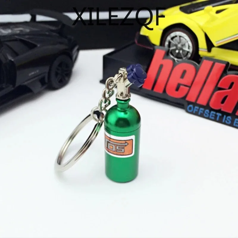 XILEZQF 1/10 Simulation Climbing Car Universal Decorative Parts Nos Metal Simulation Nitrogen Bottle With Fixed Chain
