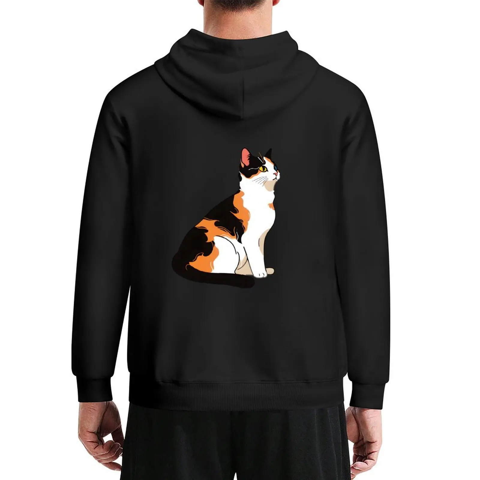 

Calico Cat with Heterochromatic Eyes, Calico Cat Lovers, Calico Cat Mom Hoodie mens clothes men's clothes mens hoodies