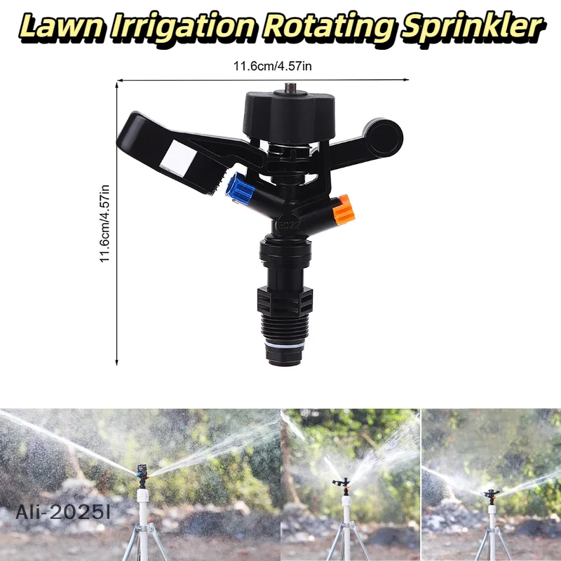 

1Pc Lawn Irrigation Rotating Sprinkler 360 Degrees Auto-rotate Two Holes Water Spray Head Garden Yard Watering Sprinkler Nozzle