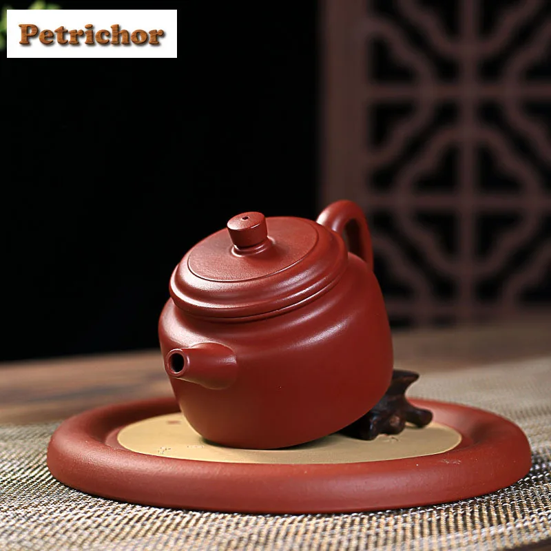 

220ml Exquisite Yixing Purple Clay Teapots Handmade De Zhong Pot Raw Ore Dahongpao Mud Kettle Zisha Tea Set Craft Drinkware Gift