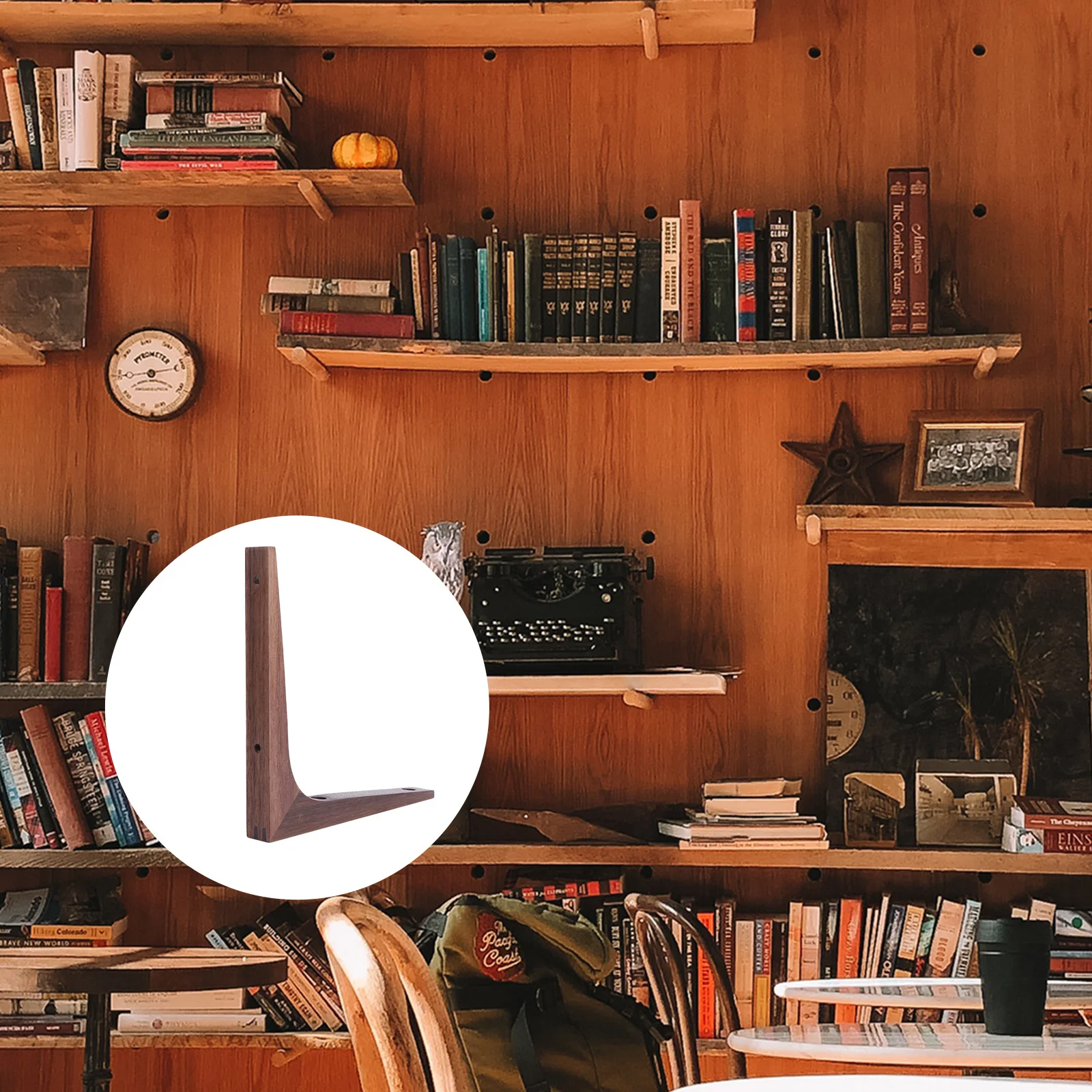1 قطعة خشب متين القهوة الجرف بين قوسين دائم رف معلق يدعم رفوف الحائط دعامة زاوية قوس ديكور المنزل