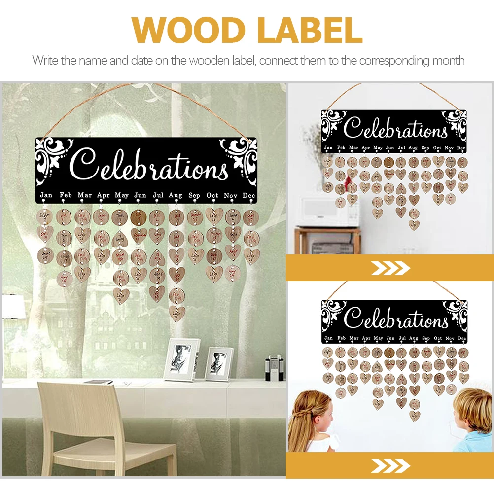

Personalized Wooden Birthday Calendar Wall Hanging Decor 2023 Family Advent Blank Tags DIY Craft Grandparents Gifts Holiday