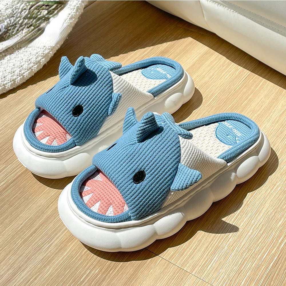 Animals Slippers Women Platform Shoes Cute Cartoon Thick Sole Home Slippers Bear Slippers Shark Slippers House Children Slippers