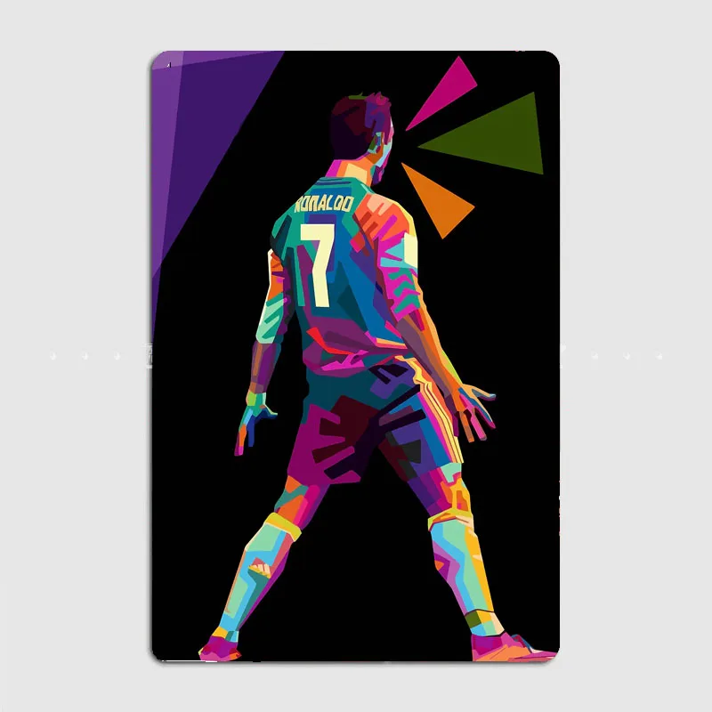 

Cristiano Ronaldo Football Player Retro Posters Metal Poster Sign Garage Club Bar Indoor Wall Room Decoration Home Decor