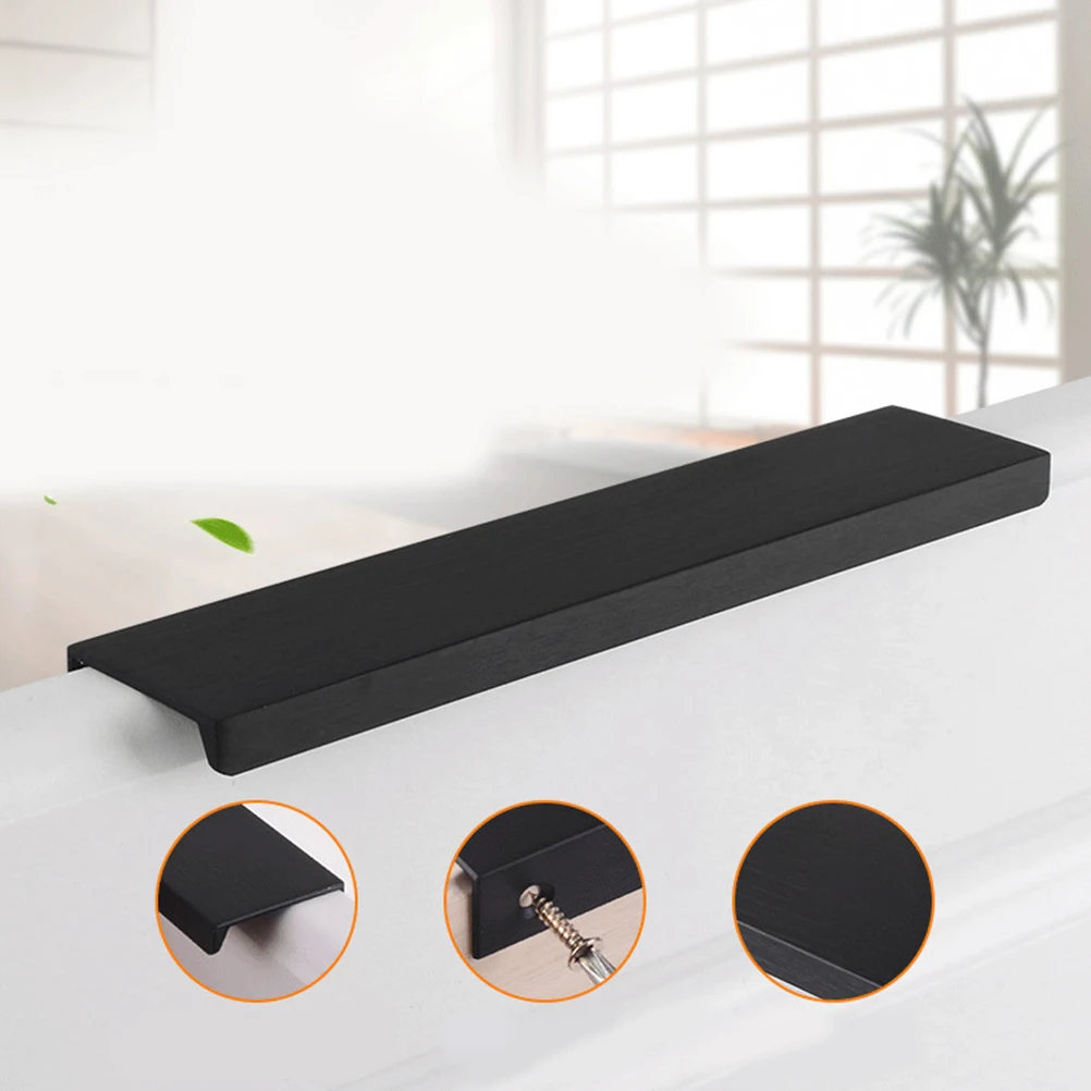 

3Pcs 150mm Modern Minimalist Hidden Cabinet Handles Durable Kitchen Wardrobe Pulls Black Hidden Cabinet Handle