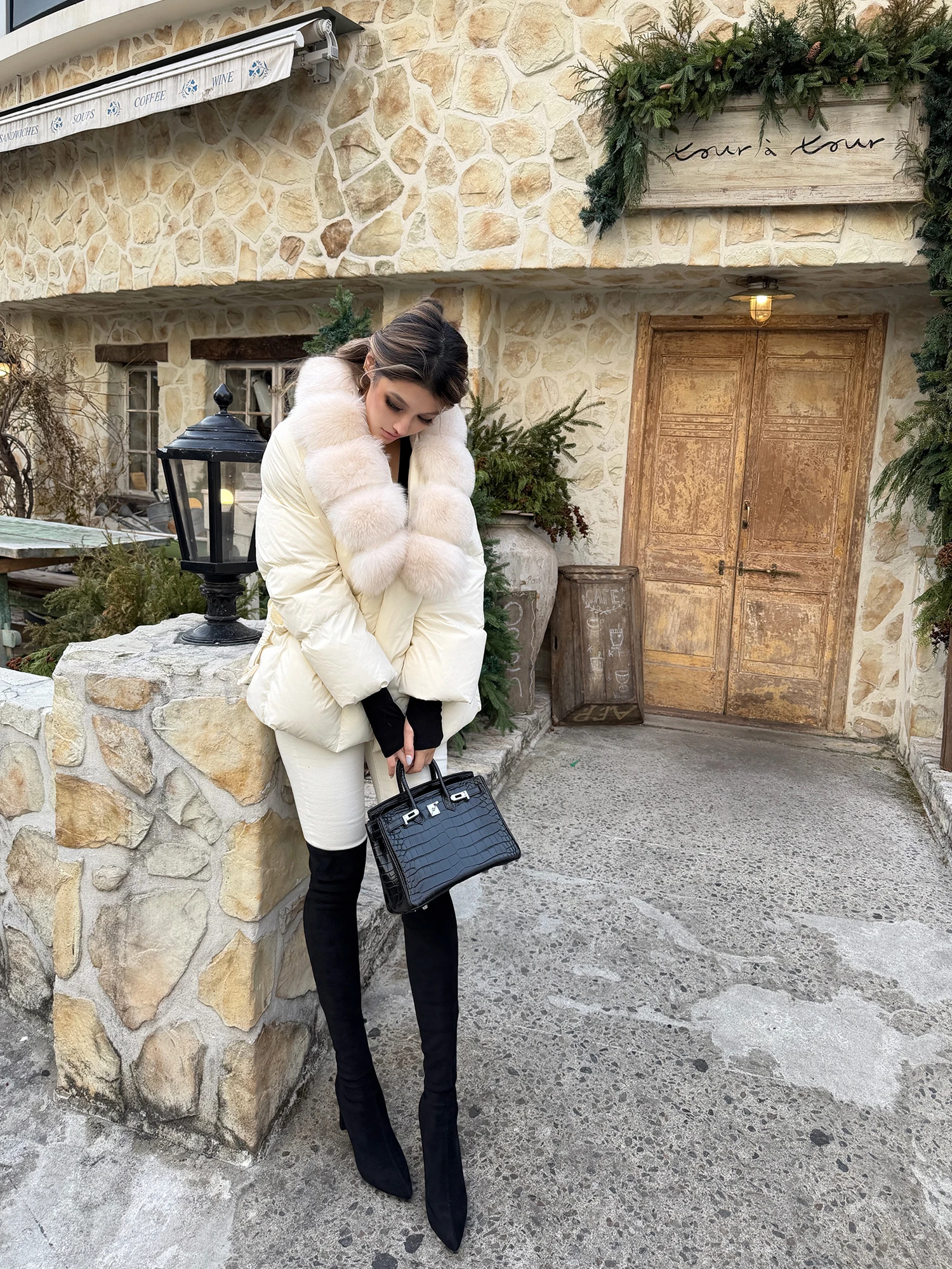 

Пуховик PretDragon High Ammage 90 White Du Down Jaet с отстегивающимся меховым воротником и регулировкой талии, женская верхняя одежда