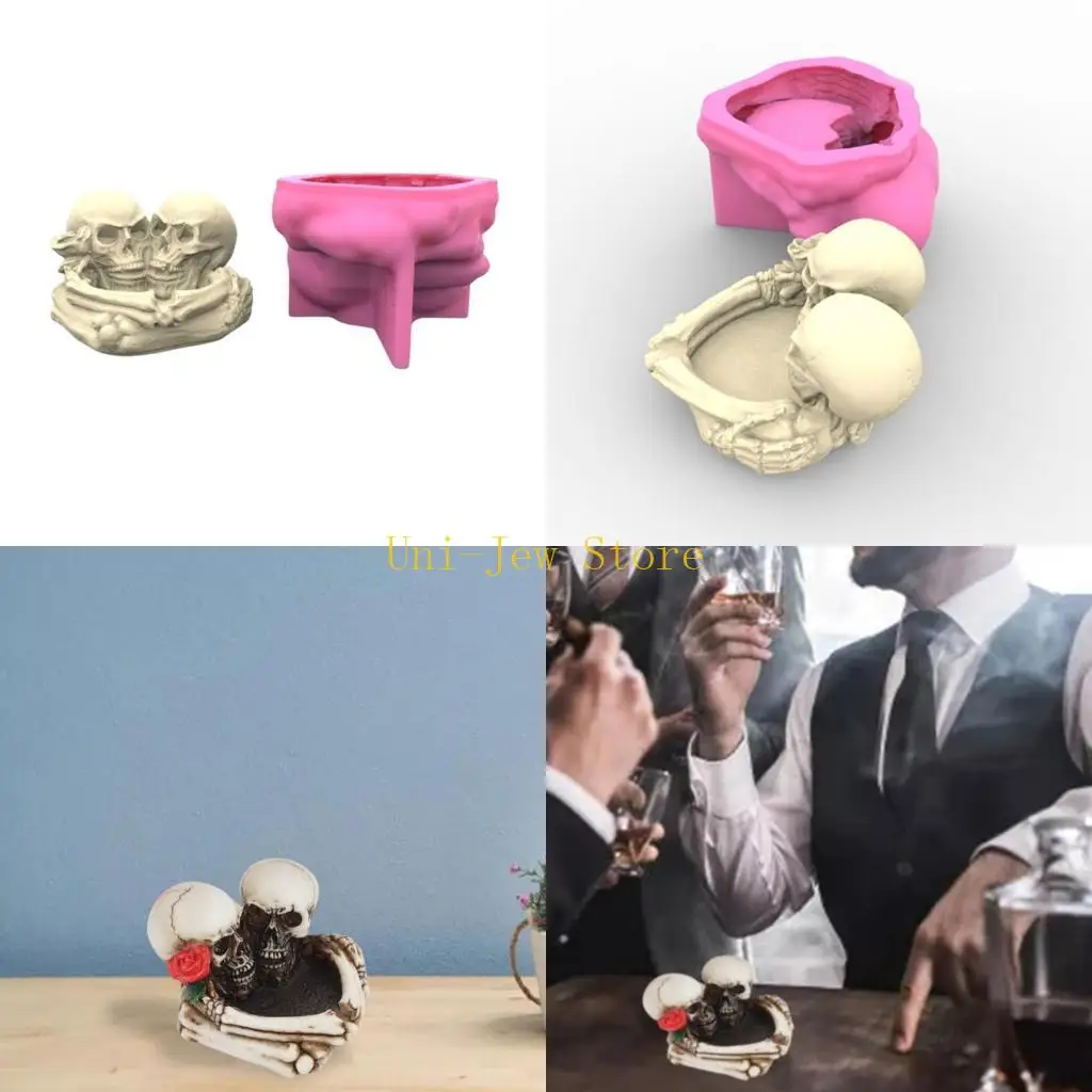 

40 ГБ силиконовая форма для цветочного горшка, форма для пепельницы, форма для горшка для цветов в форме черепа на Хэллоуин