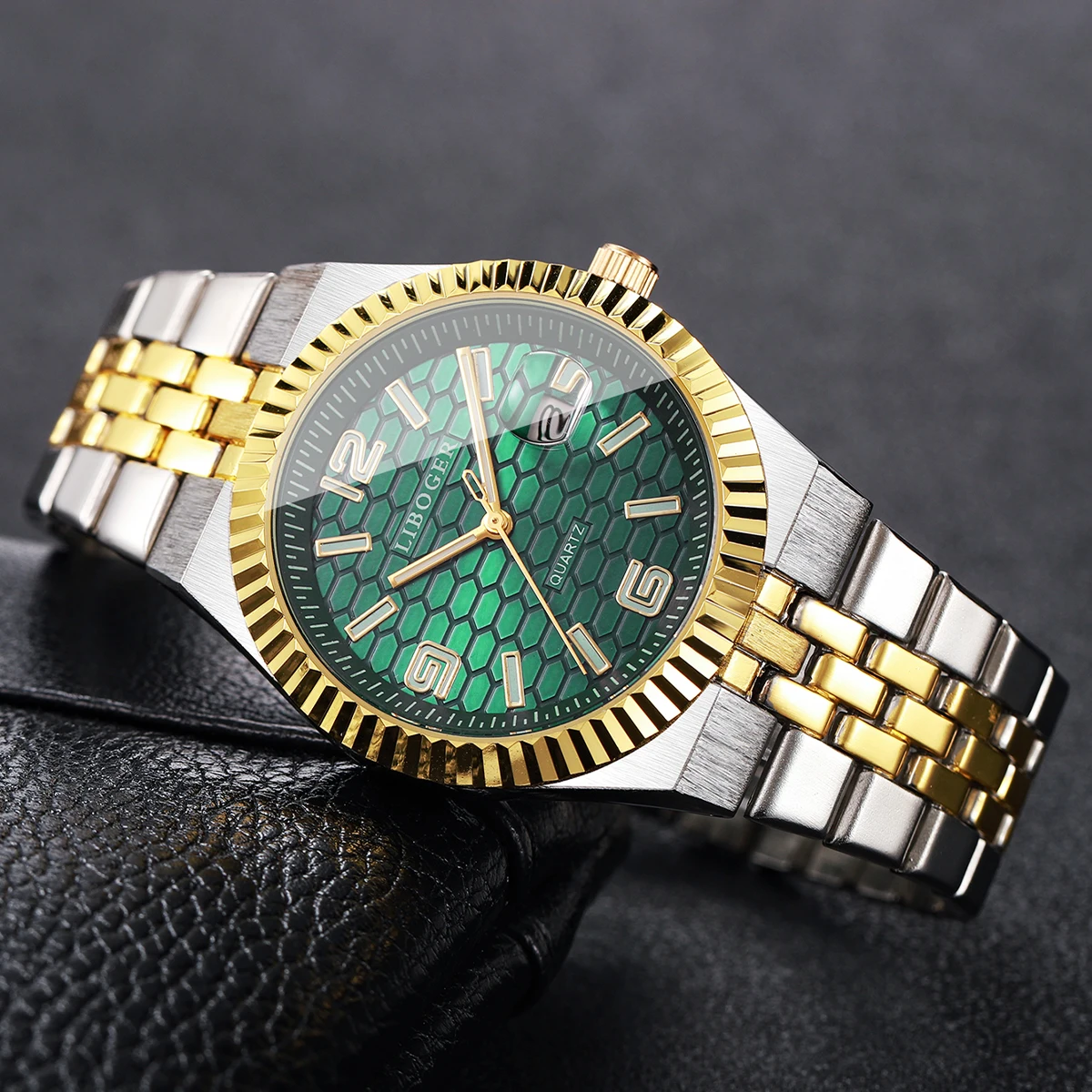 ファッションアラビア文字盤メンズカレンダークォーツ時計高級ス - Luxury Watch Arabic のレビューと価格