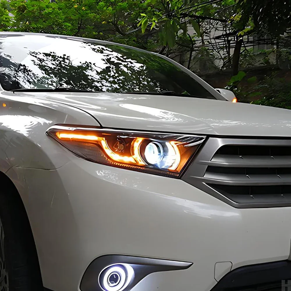 Car Front lamps For Toyota Highlander 2012-2014 All New Upgrade LED Projector Two Lens Dynamic Light Design Hot Sale Accessories