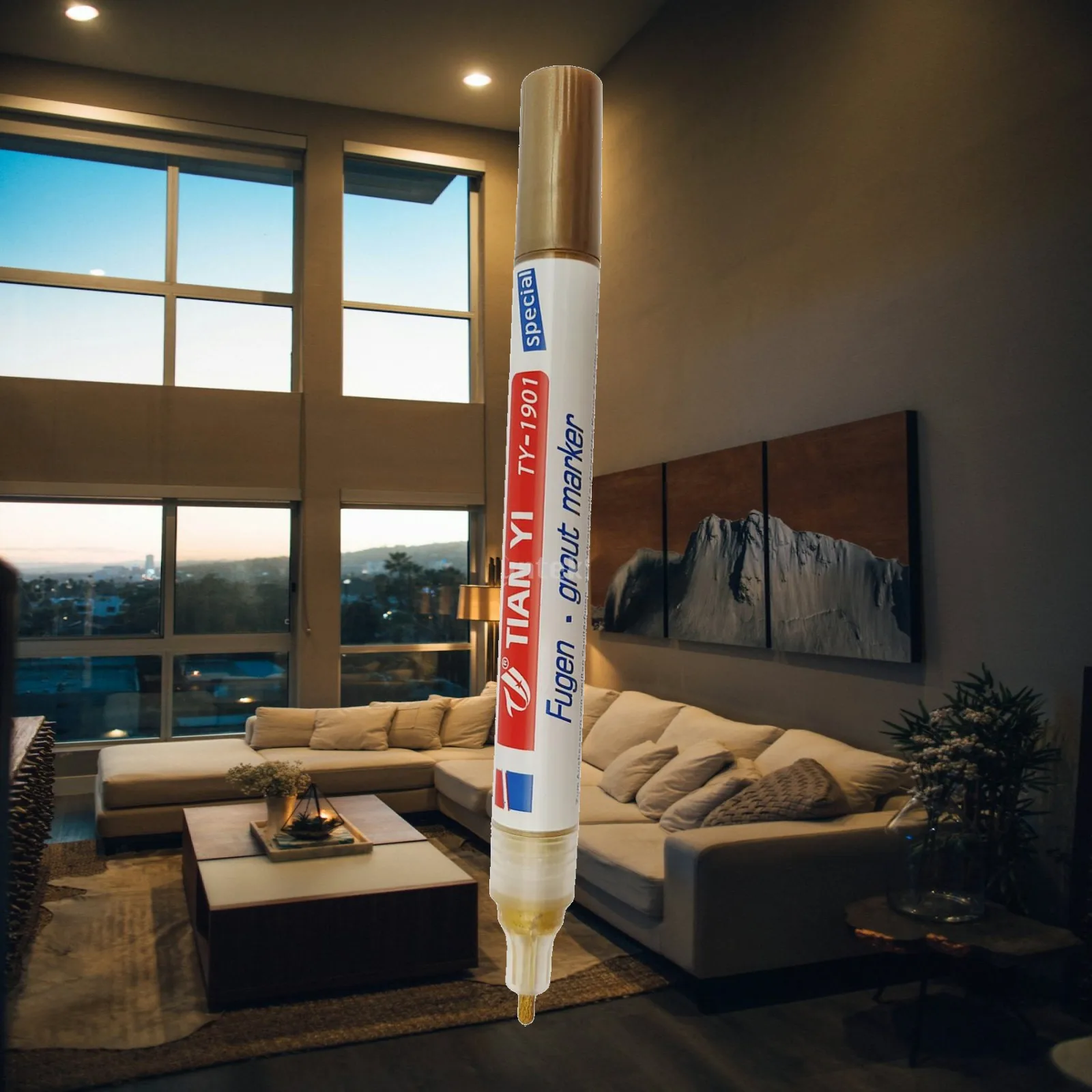 Tile Gap Renewal Marker Pen for Grout Line Coloring with Waterproof Formula for Bathroom Kitchen Floor Tiles
