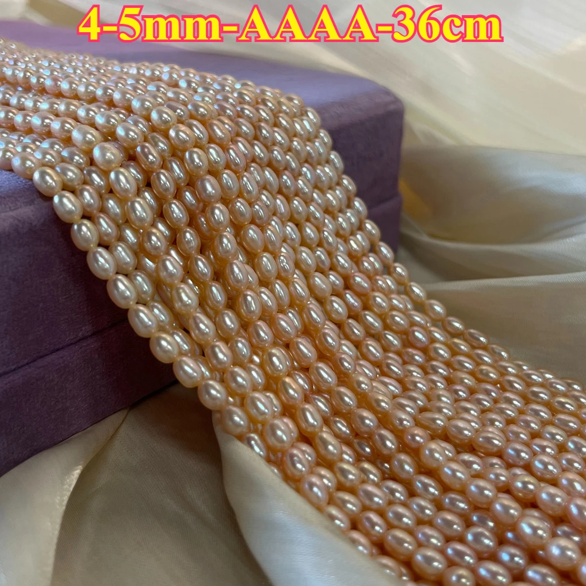 4-5mm AAAA Fine Beautiful Orange Natural Freshwater Pearl Rice Loose Bead Jewelry Make DIY Necklace Bracelet Women Wedding Gift