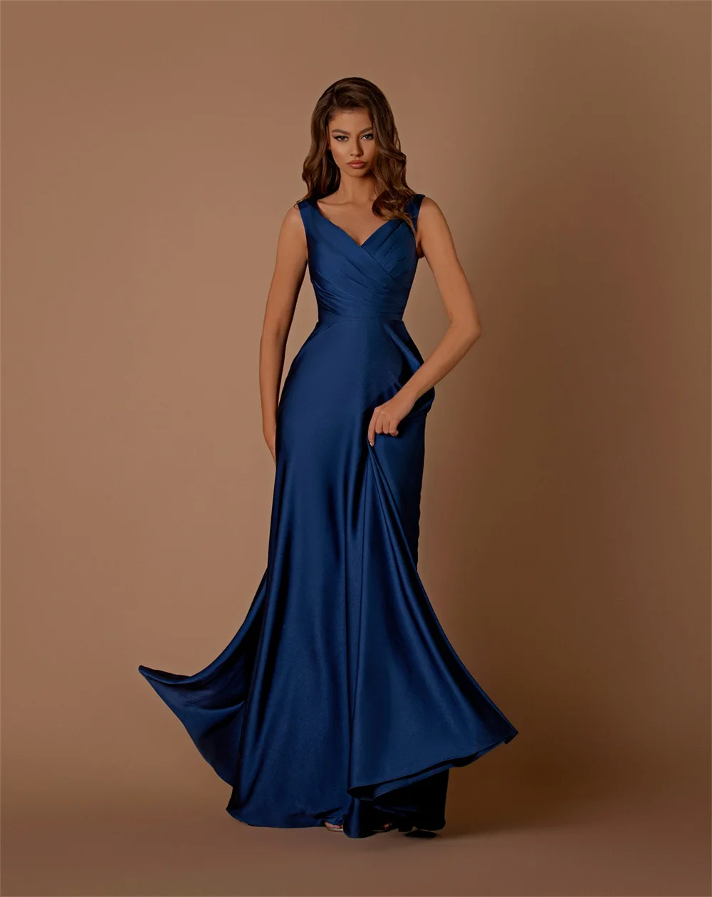 

Off the Shoulder V-neck Chiffon Bridesmaid Dresses for Wedding Pleated Corset Sleeveless Formal Evening Gowns A-line Prom Dress