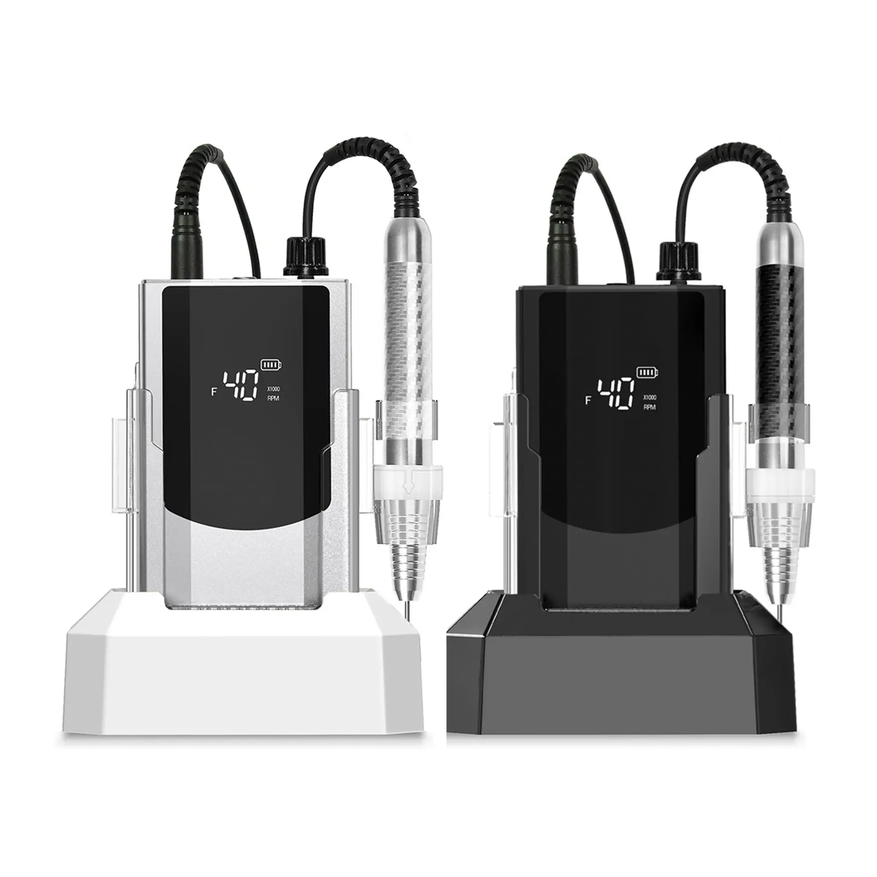 

Portable Rechargeable Nail Polisher Brushless 40000rpm Professional Nail Drill Machine Battery Power and Desktop