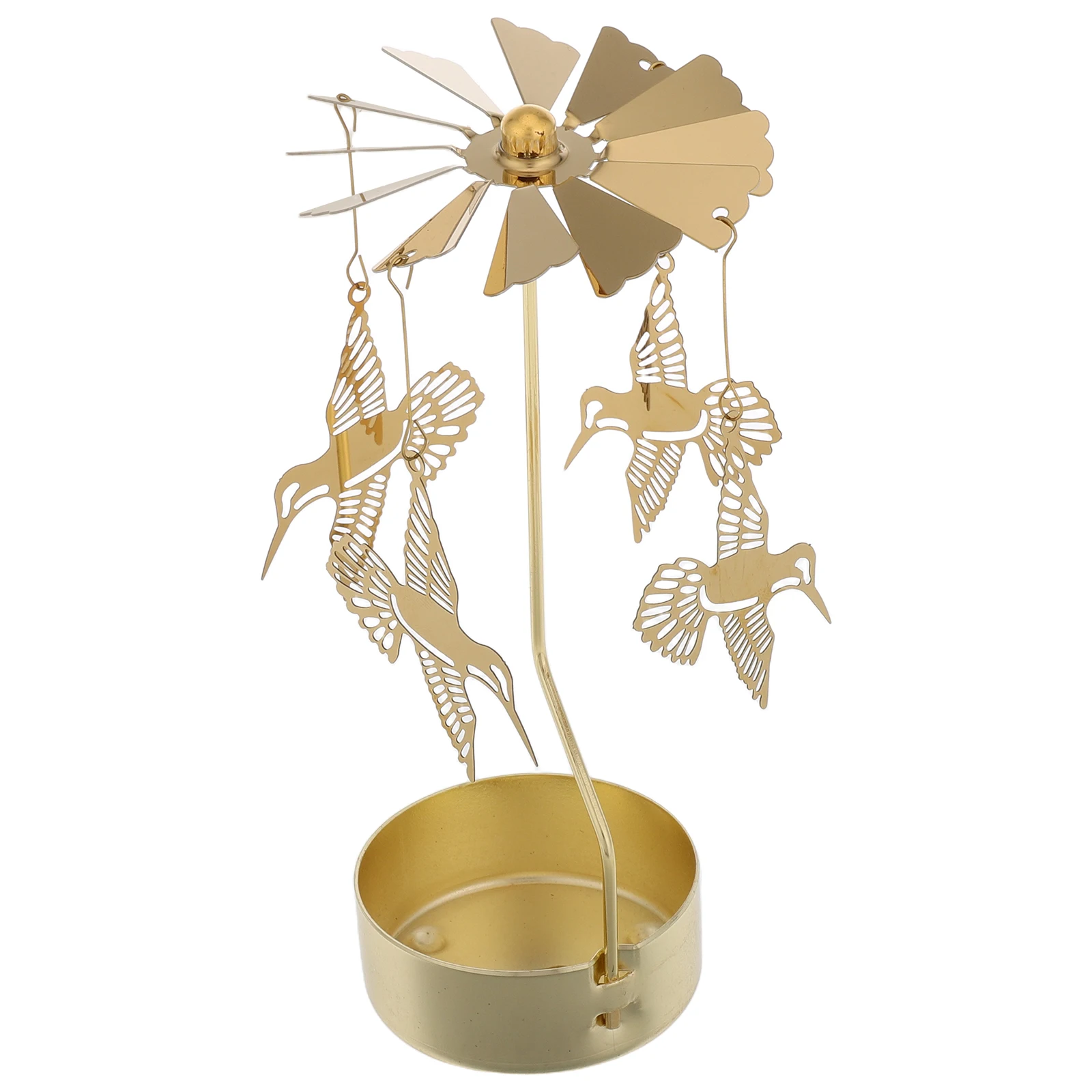 

Rotating Tealight Holder Hummingbird Iron Candlestick Decor Home Carousel Holder Retro Spinner Oil Diffuser Stand Elegant