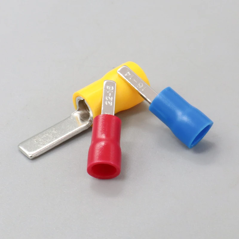 50-500PCS Pure Copper Blade Terminals Insulated Crimp Terminals DBV1.25/2/5.5 Cold Press Terminal Wire Electrical Connector