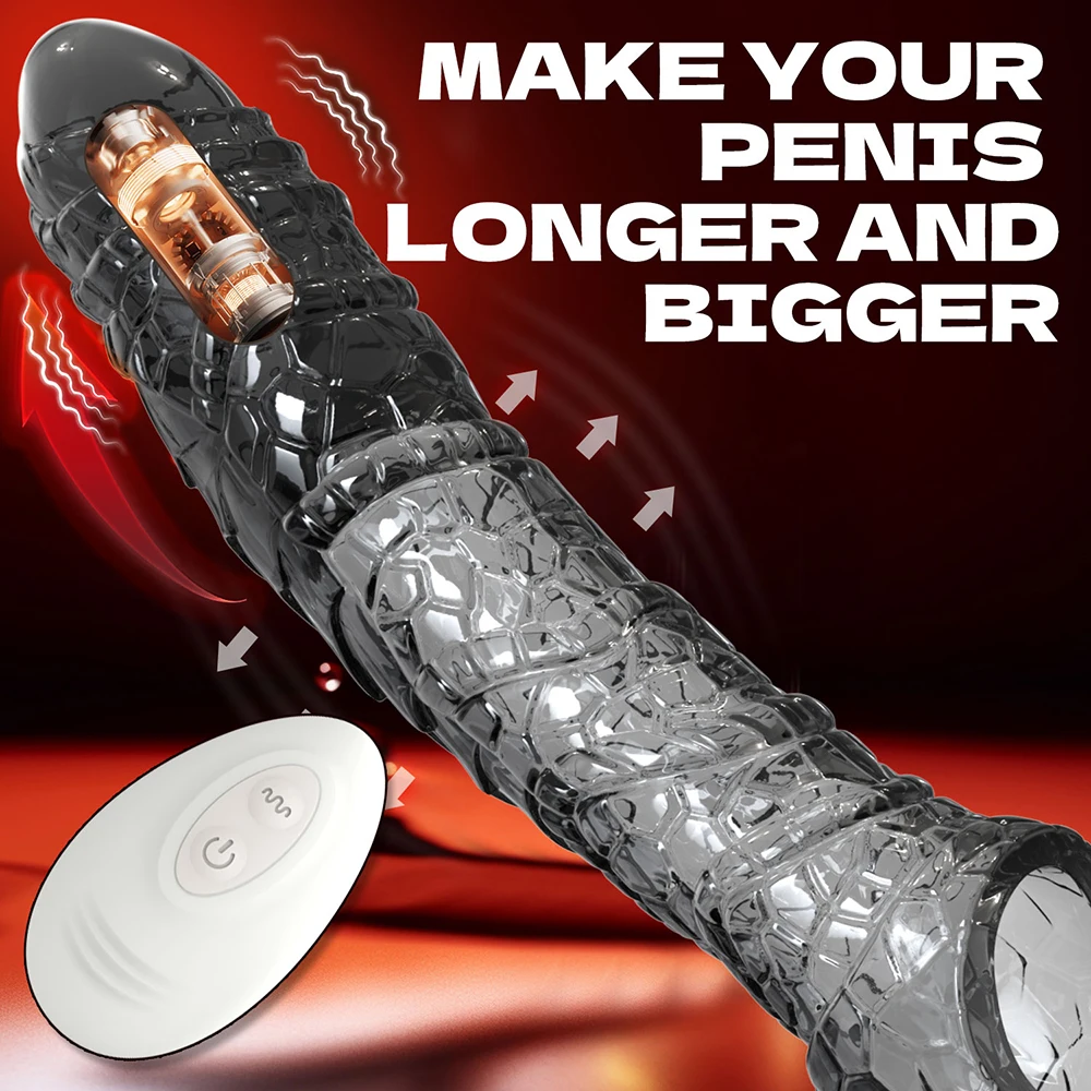Vibrator for Men Penis Enlargement Sleeve Cover Case Cock Header Enlargement Extension Enhancement Men Sex Toy Silicone Condom - Image 2