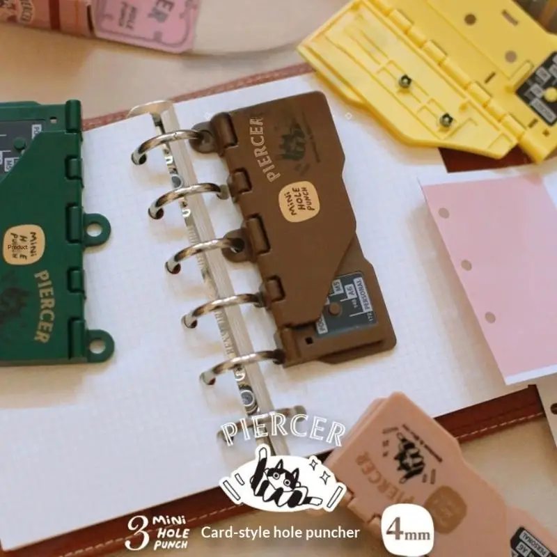 

1Pcs Loose Leaf Notebook M5/ Portable Binder Punching Machine 3-Hole 4mm Card Hole Punch Office Supplies