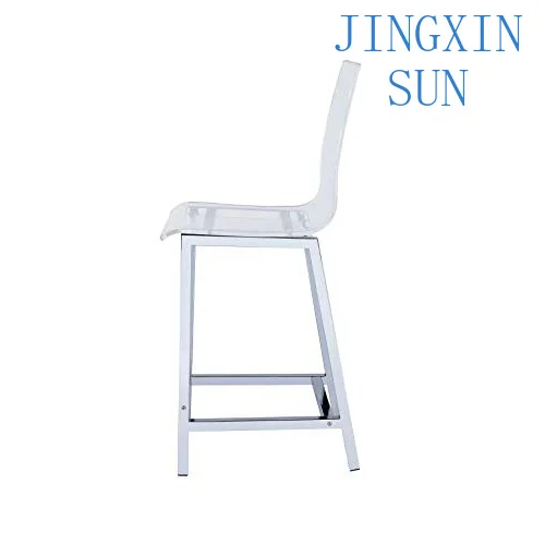 Supplier Luxury Furniture Clear Acrylic Seat Dining Chair Bar Chair Counter Bar Stool With Metal Leg For Home Bar Table