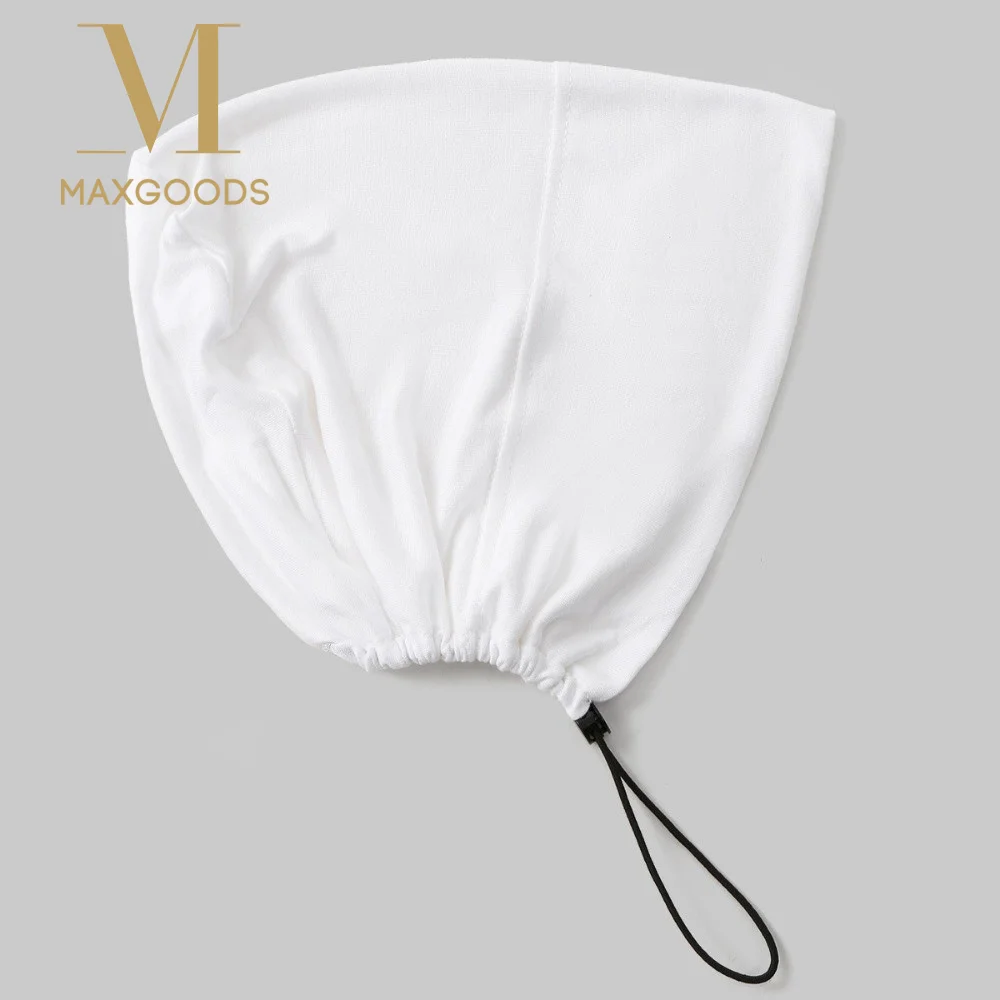 

Cotton Women Hijab Cap Adjustable Pull-string Inner Modal Turban Headscarf Ethnic Style High Elasticity Muslim Headband