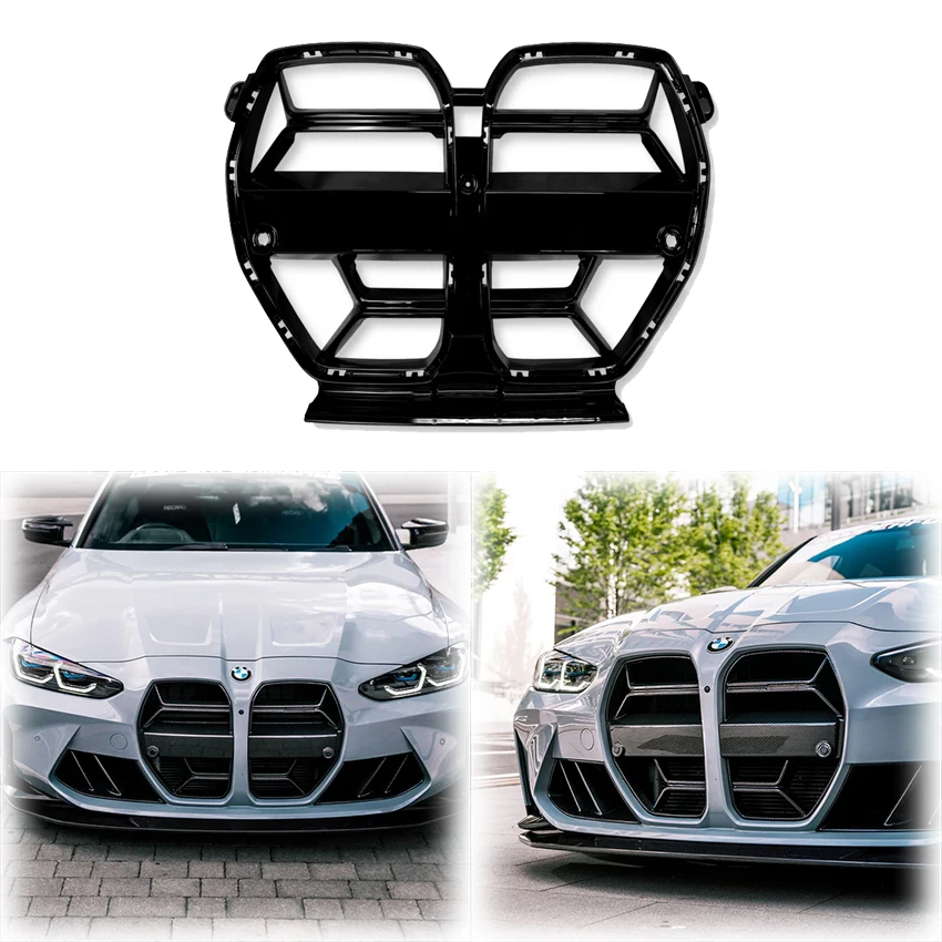 

2020 To 2025 For BMW M3 M4 G80 G81 G82 G83 CSL Style CS Model Front Grille Grill Frame Grid Carbon Fibre Look Gloss Black ABS