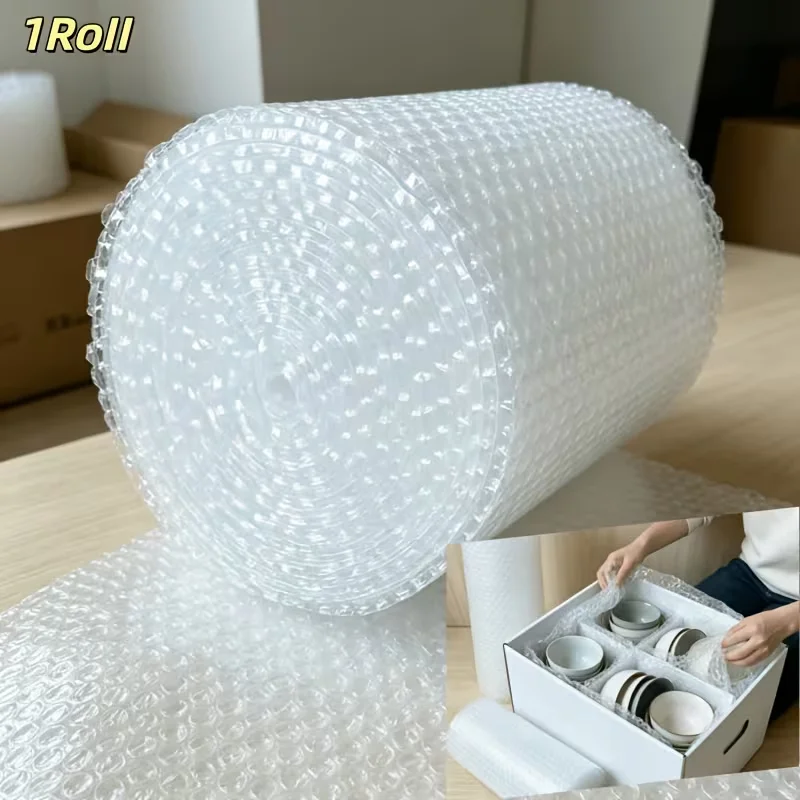 5000cm/196" Bubble Cushioning Wrap Padding Bubble Packaging Film Shockproof Foam Roll Bag Paper Packing Fragile Pressure