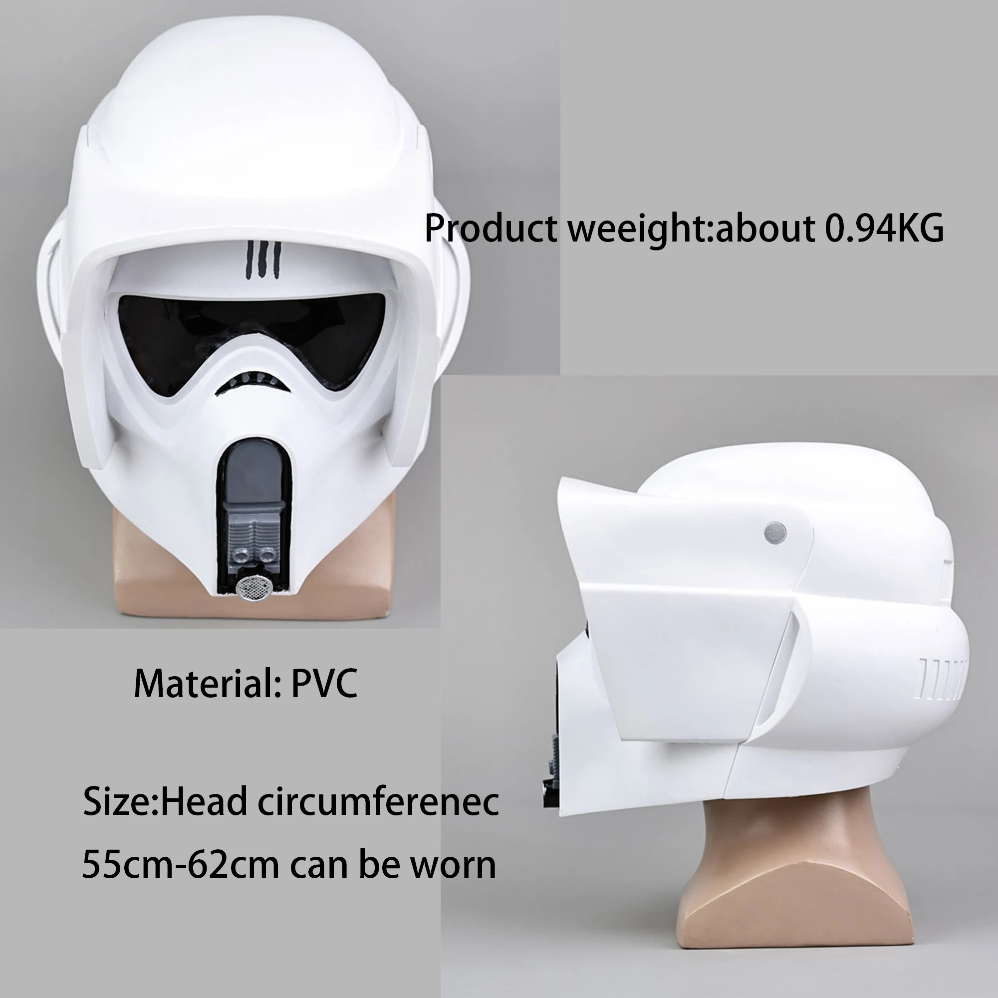 Premium PVC EP6 Scout Style Full Head Wearable Helmet Mask Solid Hard Shell Realistic Movie Replica Role Playing Headgear Halloween Christmas Holiday Party Costume Display Gift Toy For Adult Hobby Collectors view 5