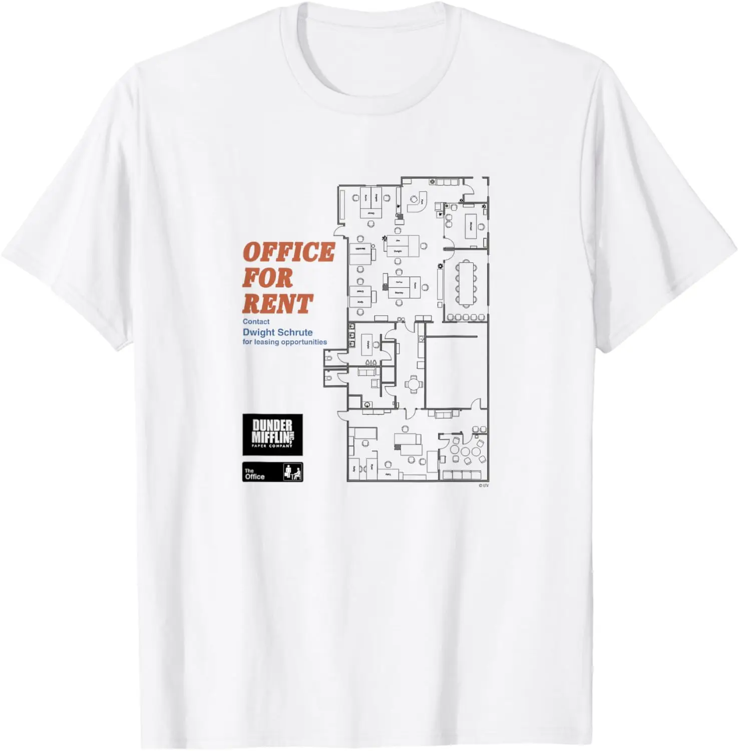 The Office Office For Rent Dunder Mifflin Floor Plan T-Shirt