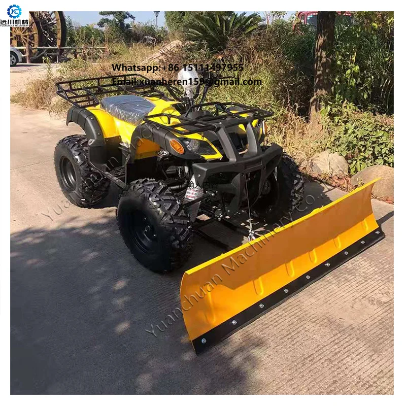 Driving ATV Snow Removal Machine Snow Car Clearing Machine Snowboarding ATV